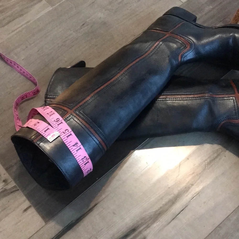 TORY BURCH OVER THE KNEE ZIP UP BOOTS